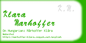 klara marhoffer business card